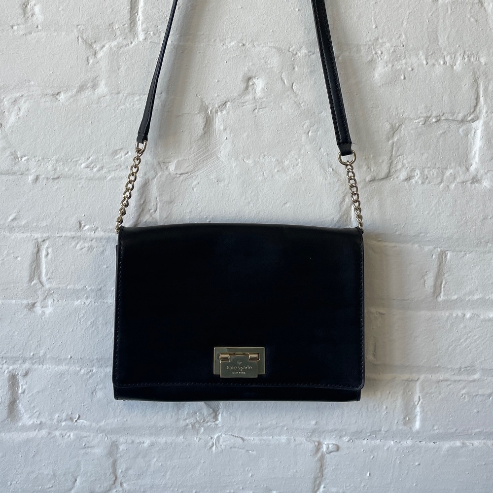 Kate Spade Black envelope on chain